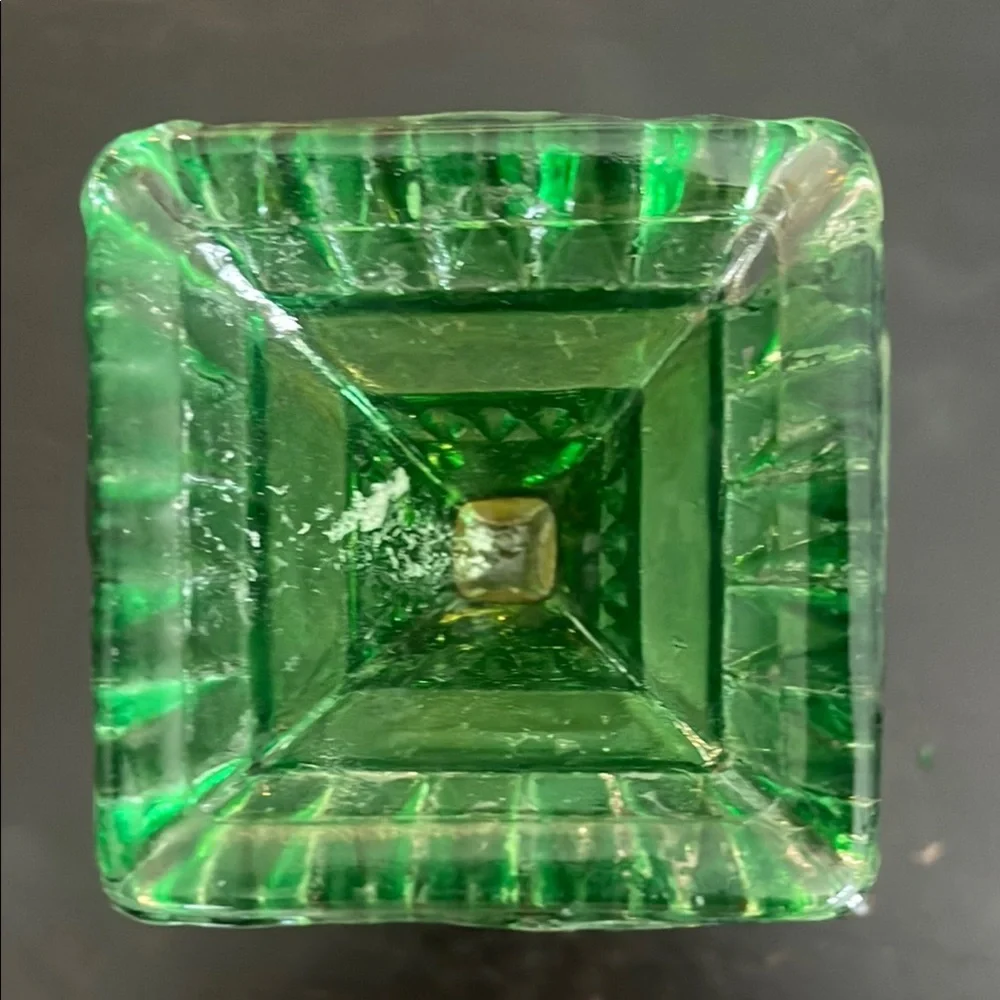 Vintage Green and Brown Glass Candy Dish - Picture 3 of 4